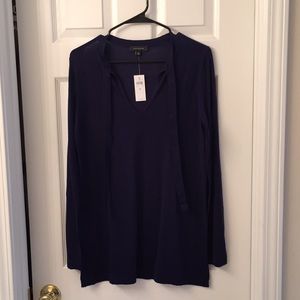 Ann Taylor navy tie neck sweater